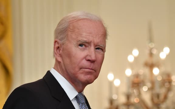 US President Joe Biden delivers remarks on the Covid-19 response and the vaccination in the East Room at the White House in Washington, DC on 17 May 2021.