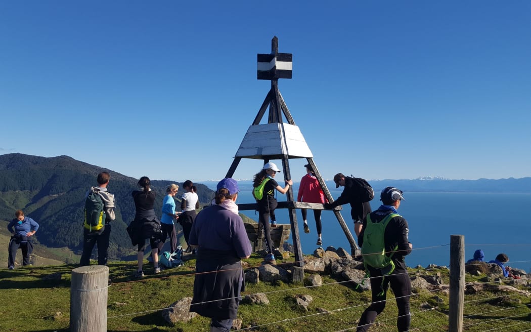 The trig point at the top of Pepin Island