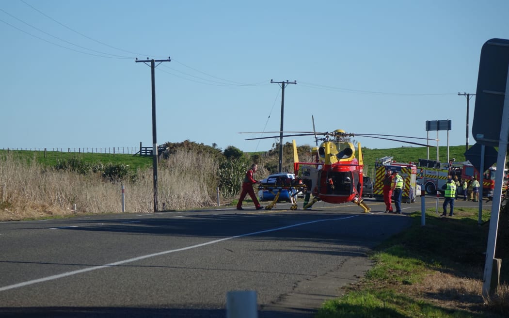 The scene of the crash on SH3 that claimed five lives.