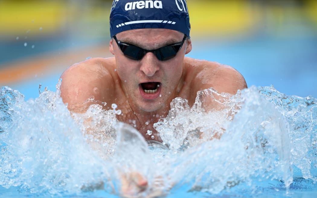 Lewis Clareburt of New Zealand competes in the Men's Open 400m Individual Medley Heats at the 2024 Australian Open Swimming Championships, Gold Coast Aquatic Centre, Australia on Saturday 20 April 2024. Photo credit: www.photosport.nz