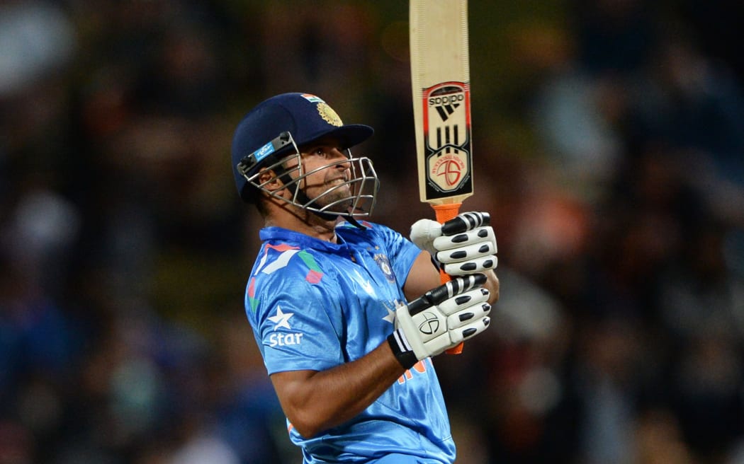 Suresh Raina of India batting. 2014