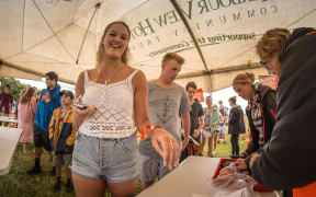 Music fans arrive at the 2016 Soundsplash Festival