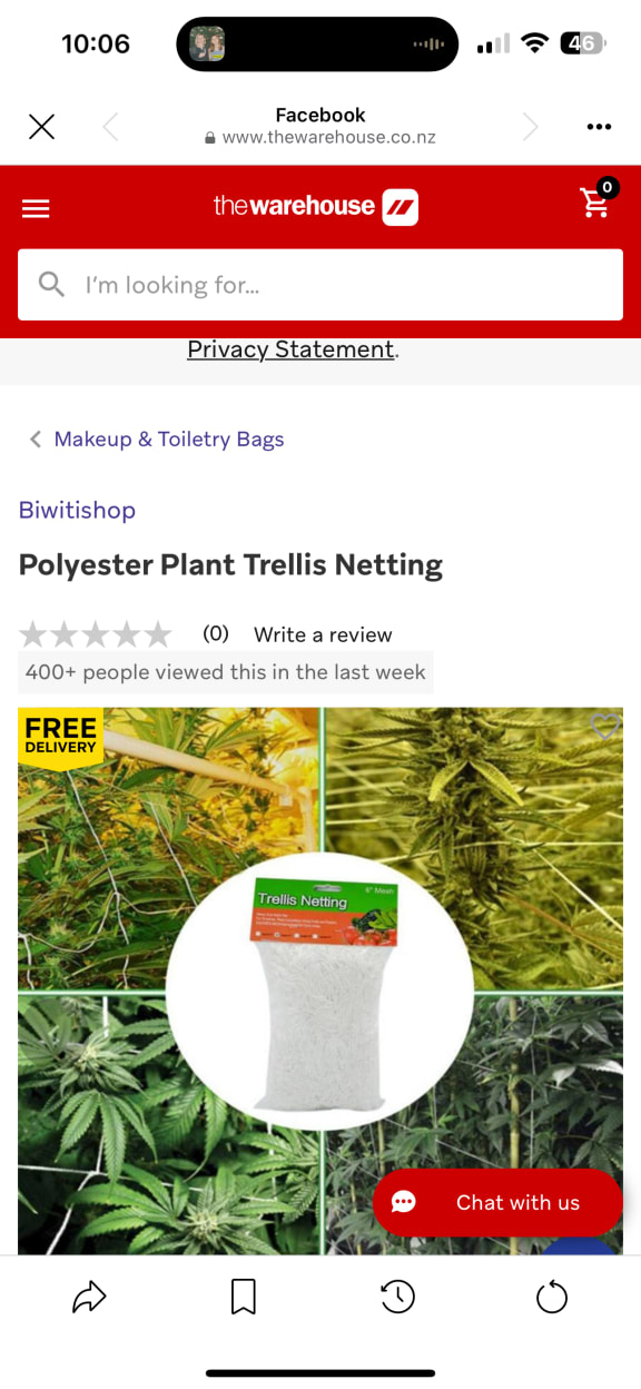 The Warehouse has removed a listing from its site that appeared to include photos of marijuana plants, even though it says it's "not sure" what type of plants they are.