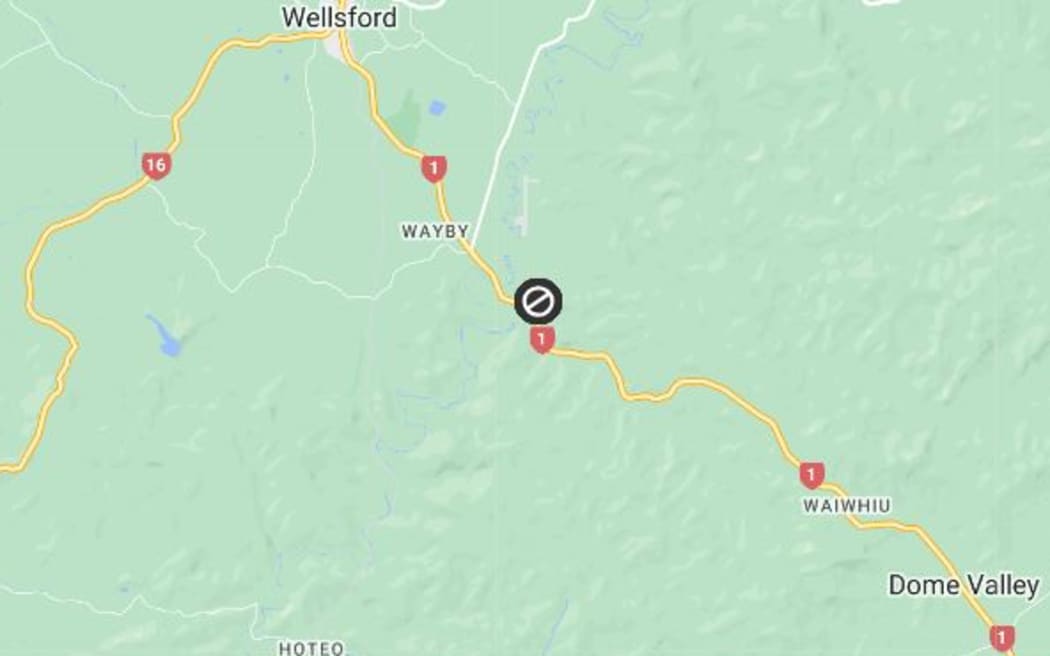 A large rockfall closed State Highway 1 south of Wellsford.