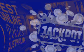 Stylised composite of jackpot prize and casino advertising
