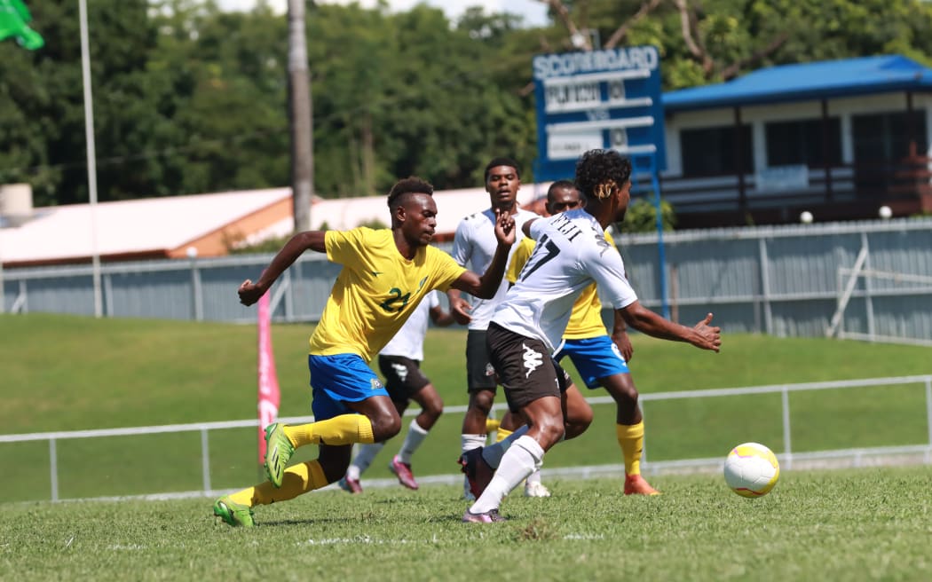 Action from the game between Solomon Islands and FijiU-20s in Lautoka