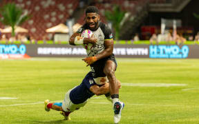 SINGAPORE - February 1: Fiji defeated France 21–12 in the men's Cup Final at the 2026 HSBC SVNS Singapore at National Stadium on February 1, 2026 in Singapore. (Photo by Alex Ho / World Rugby)