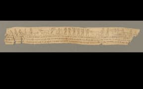 This fragment of a shroud or mummy wrapping dates to the early Ptolemaic period around 300 BC.
