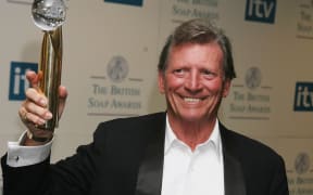 Actor Johnny Briggs pictured with his award given for "Lifetime Achievement", in the Pressroom at the British Soap Awards 2006 at BBC Television Centre on May 20, 2006 in London.