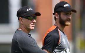Gary Stead and Kane Williamson.
New Zealand Black Caps team training ahead of their game against England on Wednesday. Newcastle, UK.
