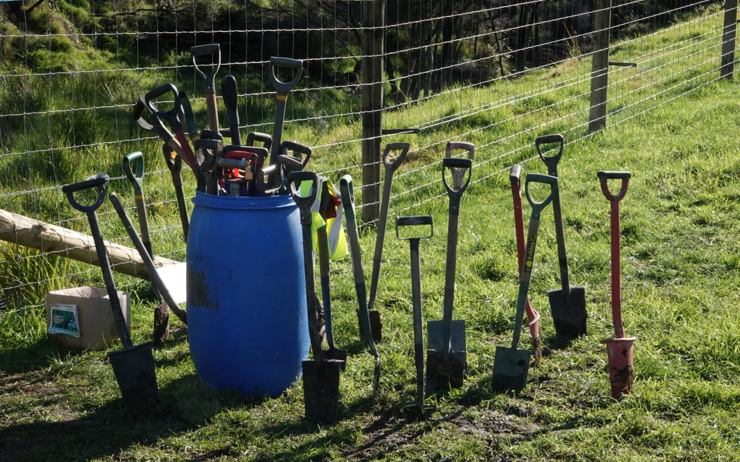 Spades used on Kaipara harbour cleanup