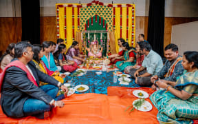 Hundreds of devotees from Auckland’s Andhra community gather to celebrate Vinayaka Chavithi, also known as Ganesh Chaturthi, on Saturday.