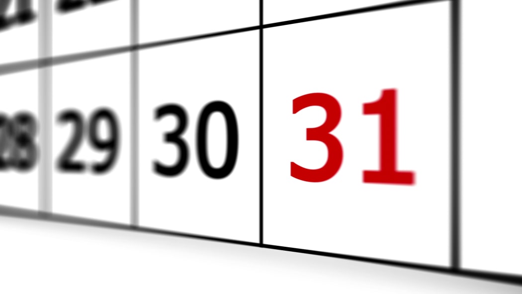 Thirty-first day of the calendar. Shallow depth of field.