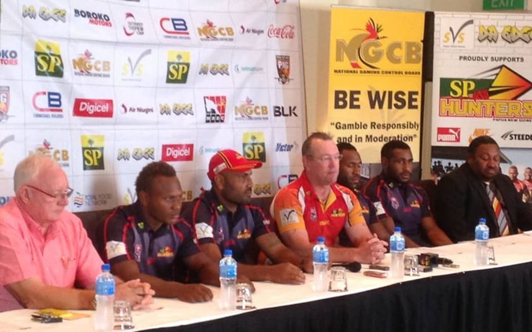 PNG Rugby League CEO Brad Tassell at a press conference last year.