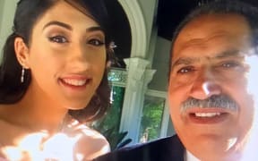 Sara Qasem with her father Abdelfattah Qasem.