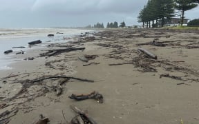 Slash on Waikanae Beach.