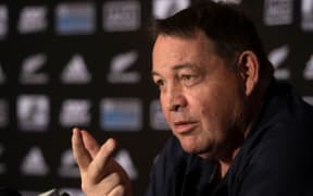 All Blacks head coach Steve Hansen speaks to the media during an All Blacks media conference at the Intercontinental Hotel in Wellington on Thursday the 25th of July 2019. Copyright Photo by Marty Melville / www.Photosport.nz