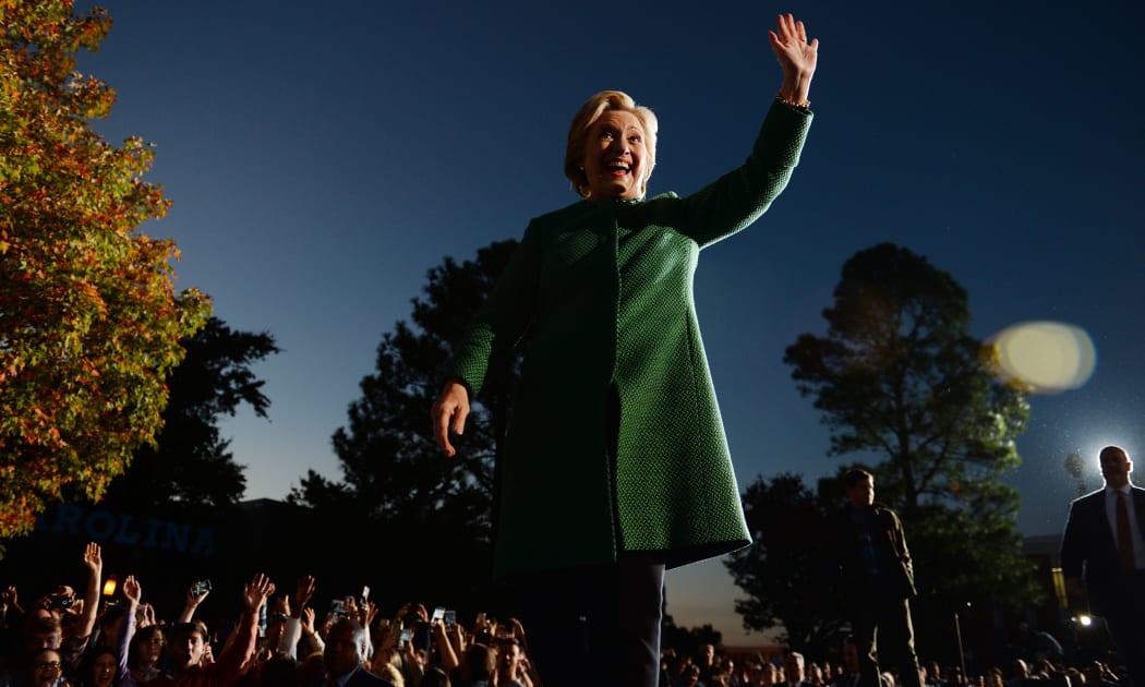 Democratic presidential nominee Hillary Clinton attends a rally at the University of North Carolina at Charlotte, October 23, 2016, in Charlotte, North Carolina.
