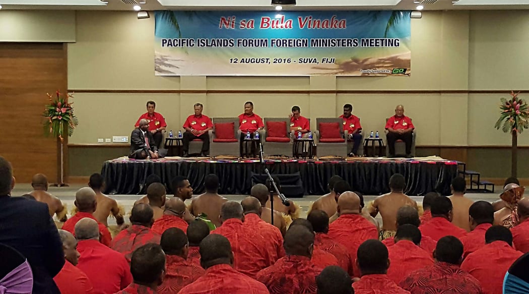 Kava ceremony for the opening of the Foreign Ministers meeting in Fiji.