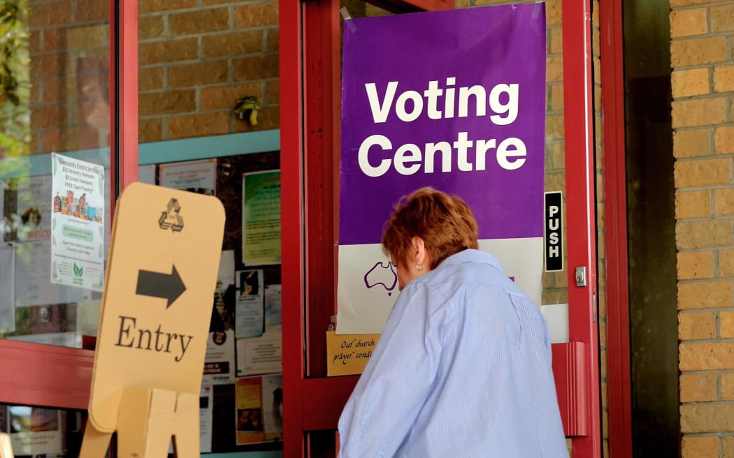 People voting in Australia's 2025 election.