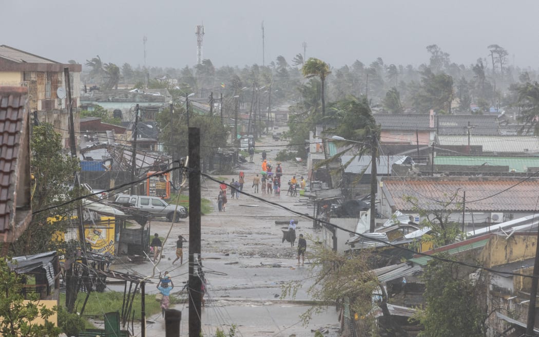 This handout photograph taken and distributed by UNICEF on March 12, 2023 shows a general view after Cyclone Freddy Hit the city of Quelimane, in Zambezia Province, causing severe damage to infrastructures, trees, power, and communication.