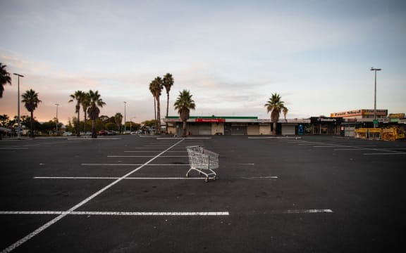 Auckland's Mangere on the morning of 26 March, on the first day of the nationwide Covid-19 lockdown.