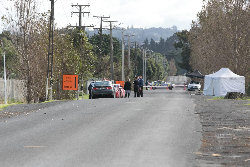 The scene of a fatal shooting on Greenwood Road in Mangere.