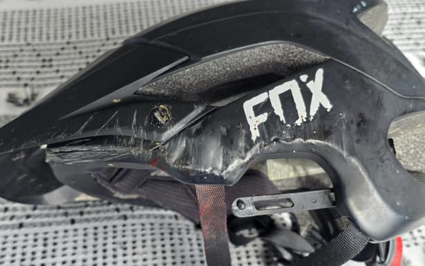 The helmet following the crash.