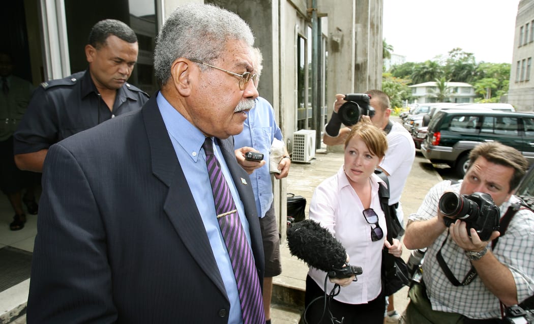 An embattled Laisenia Qarase leaves his office as fears of a coup reached fever pitch in 2006. He would be toppled days later.