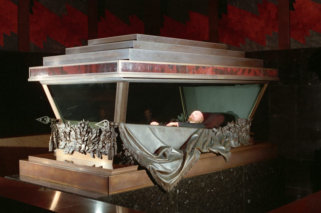 The embalmed body of Vladimir Lenin in the Mausoleum in Red Square, Moscow, in 1993.