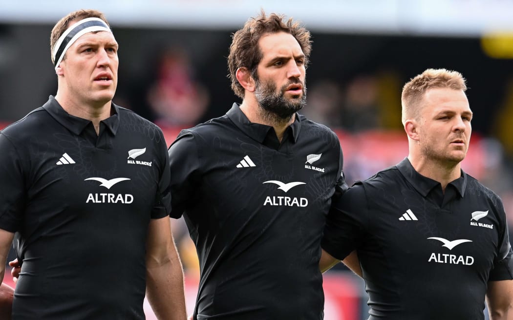 Brodie Retallick (L), Sam Whitelock and Sam Cane.