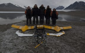 Barbara Bollard Breen ithe The AUT team on the ice