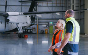 Air New Zealand board chair Dame Theresa Walsh visited Nelson Airport in April and said the airport was asking "absolutely the right question" as it planned for a potential runway extension. Photo: supplied/Air New Zealand.