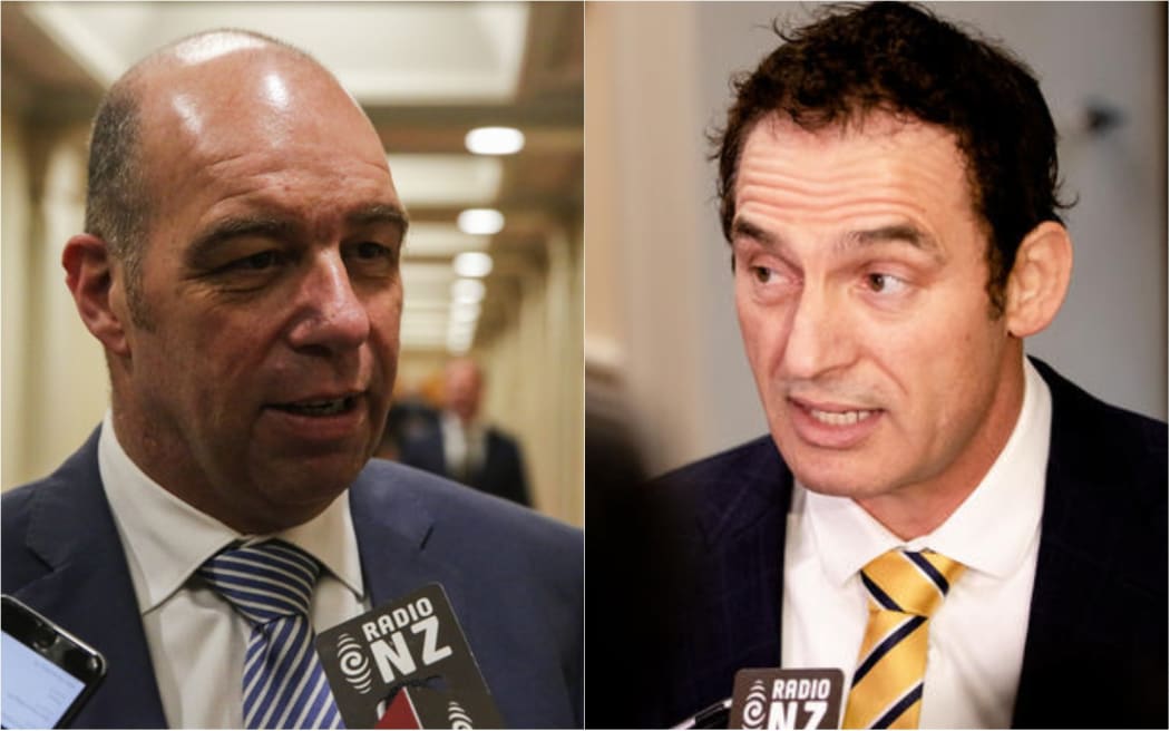 National's police spokesperson Brett Hudson and Police Minister Stuart Nash.