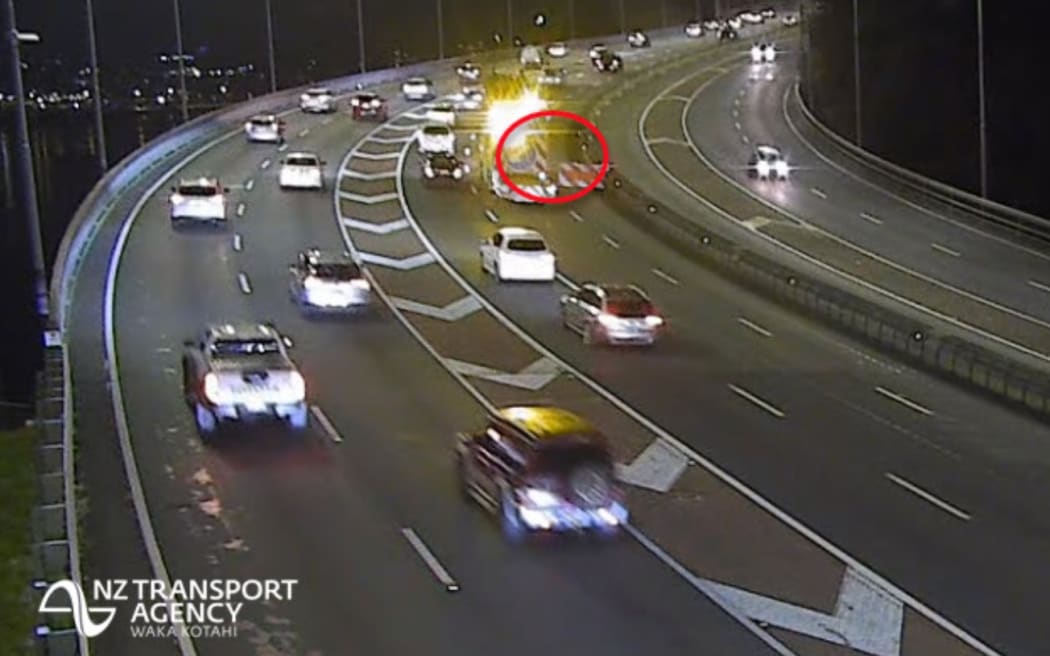 A truck breakdown blocked two southbound lanes on Auckland's Harbour Bridge on Monday May 5