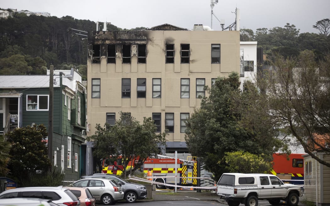 The scene at Loafers Lodge, three days after the fire.