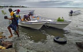 The new boats are prepped before leaving for Buliya village in Kadavu.