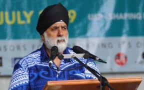 USP vice-chancellor Pal Ahluwalia speaking at a university open day.