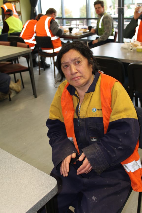 A photo of Lovey Hakopa in the canteen