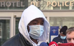 French music producer Michel Zecler spoke to reporters outside the National Police General Inspectorate in Paris.