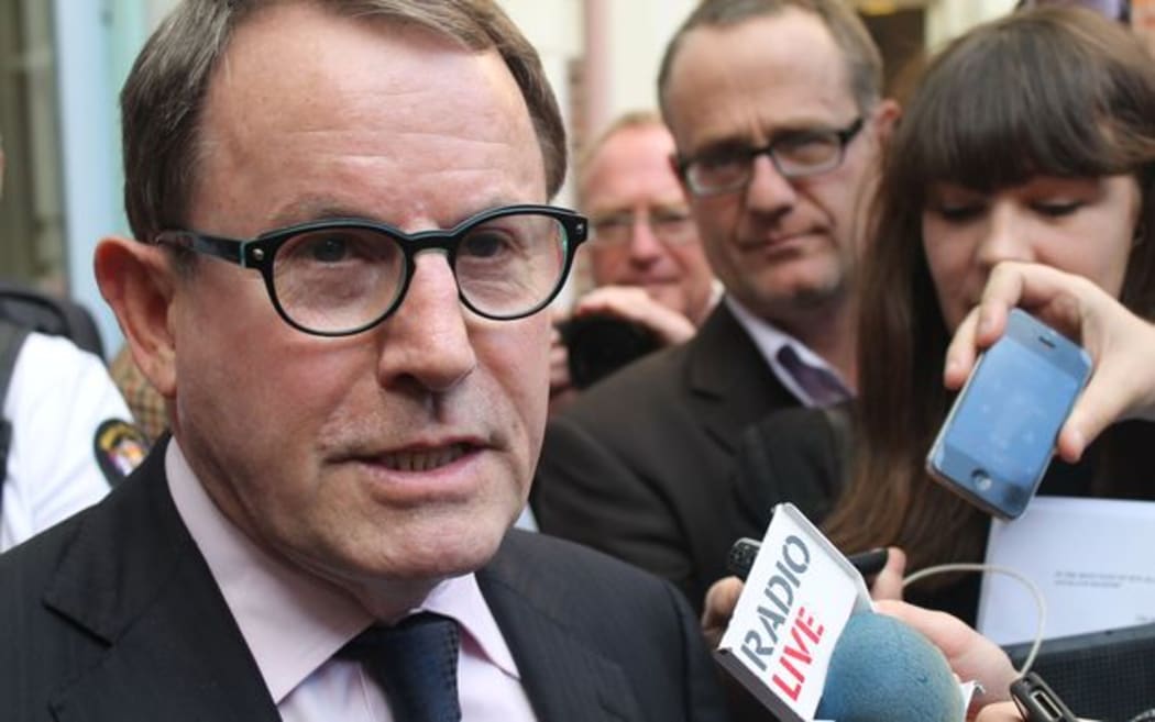 John Banks outside the Auckland High Court.