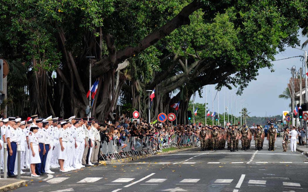 The Bastille Day anniversary military parade in Noumea, New Caledonia, on 14 July.