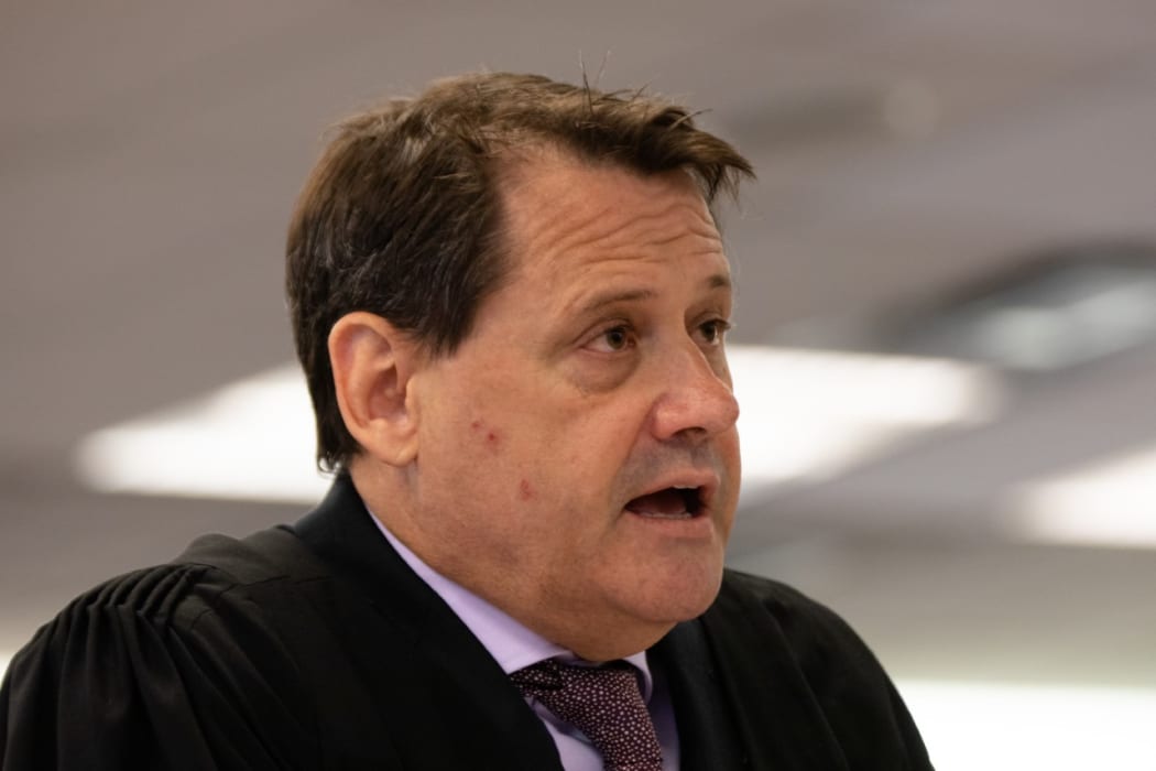 Crown prosecutor Brian Dickey at the HIgh court in Auckland makes his closing address in the trial of a man accused of murdering Grace Millane.