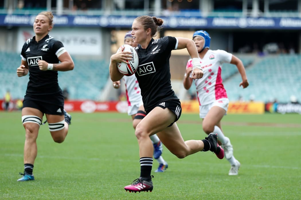 Black Fern Michaela Blyde in action