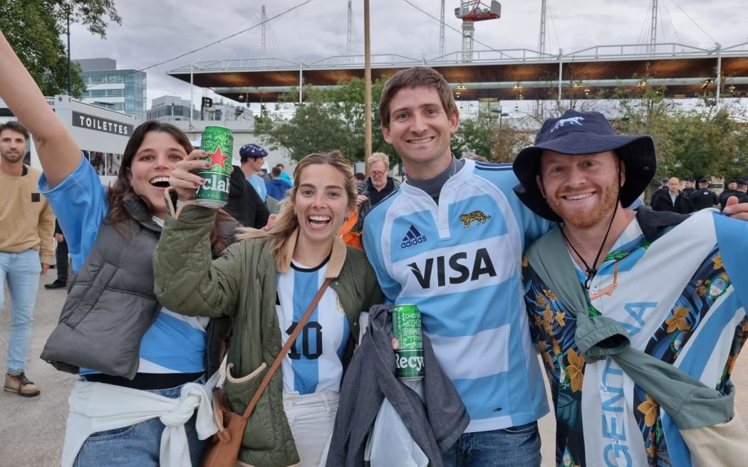 Fans at the Rugby World Cup 2023 in France ahead of the All Blacks vs Argentina game on 21 October.