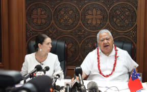 NZ PM Jacinda Ardern meets Samoa PM Tuilaepa Sailele Malielegaoi in her first Pacific Missions trip