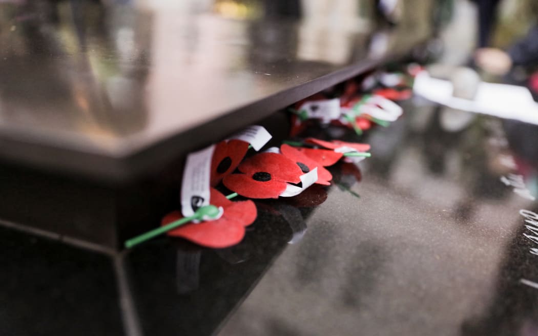 Poppies at the dawn service in Wellington
