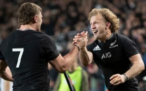 All Blacks fullback Damian McKenzie scores a try during the 2021 Bledisloe Cup Test rugby match between the All Blacks and Australia held at Eden Park - Auckland - New Zealand.  07  August  2021       Photo: Brett Phibbs / www.photosport.nz