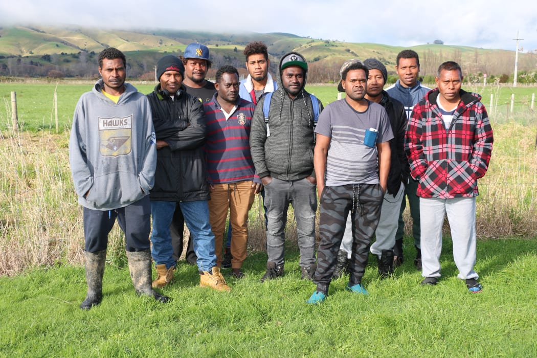 Job done. Tony Analau, first on the right, and some of the Solomon Islands men in his charge getting ready to head home after a successful season.