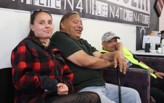 Hope Jones (left) with other people who attended the community pathways hui in Turangānui-a-Kiwa, Gisborne.